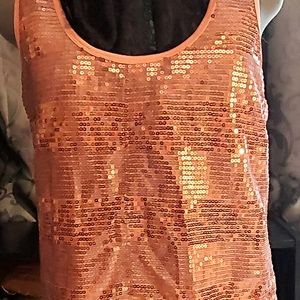 Calvin Klein Sequence Racer-back Peach Tank